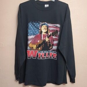 vintage 2000s Willie Nelson On The Road Again Concert‎ Tour Longsleeve